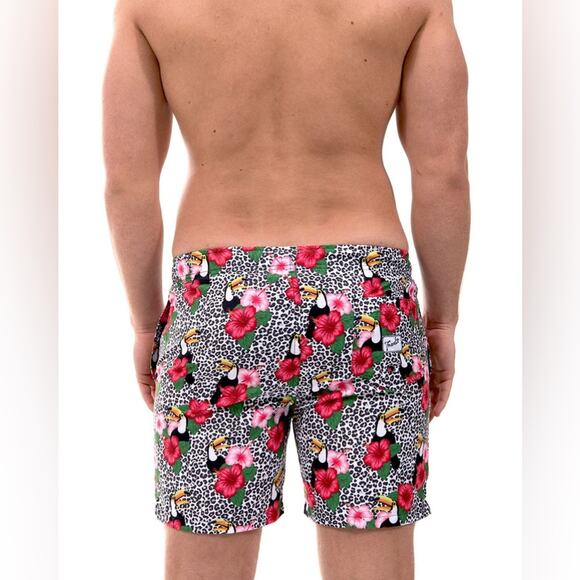 Franks Broadbeach Quick dry Tropical Toucan floral leopard swim trunks shorts M - Picture 8 of 13